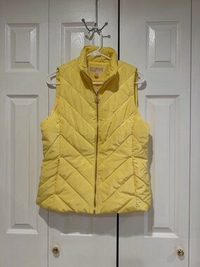 Michael Kors Bright Yellow Quilted Puffer Vest